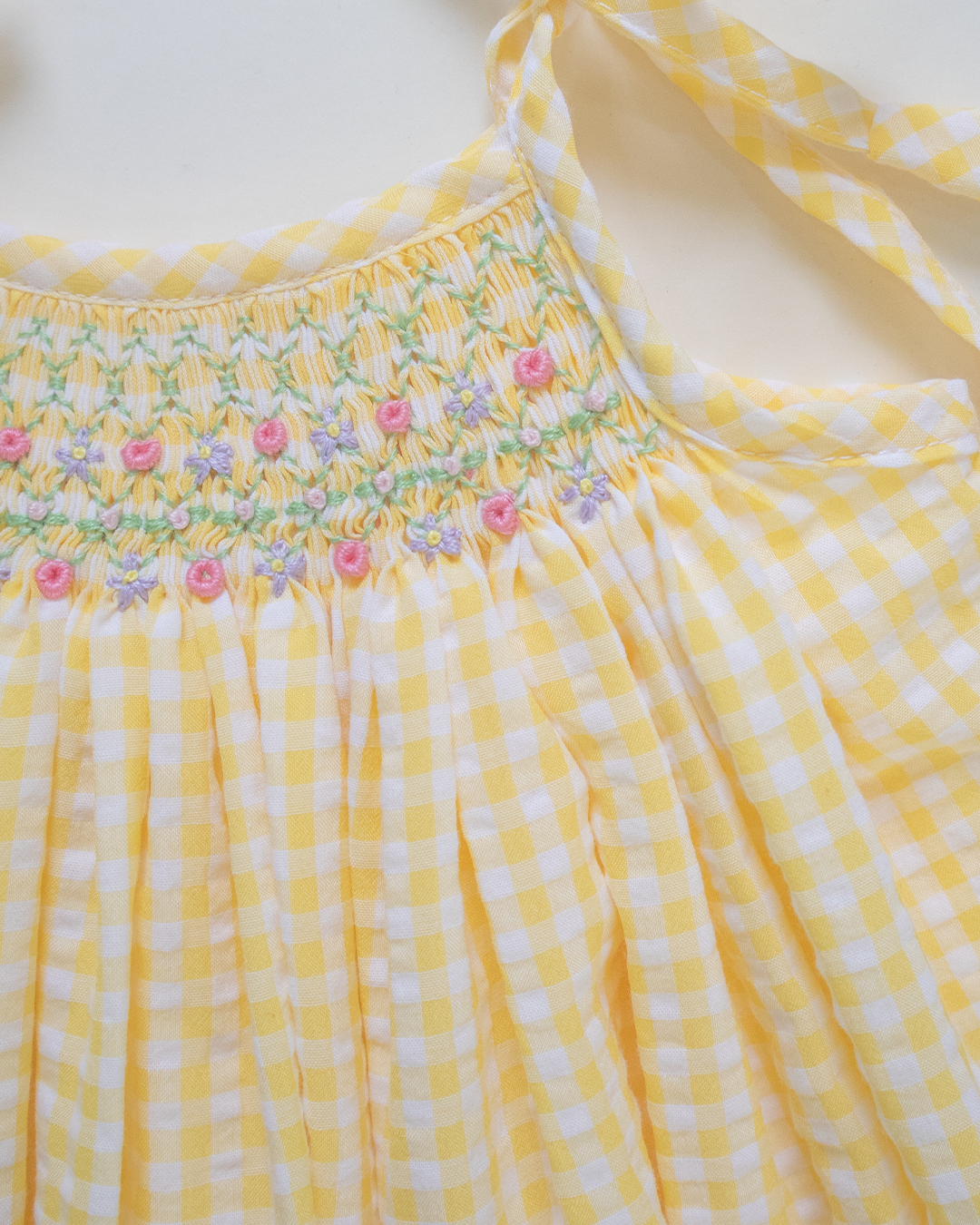 Tie up Smock - Seersucker fabric