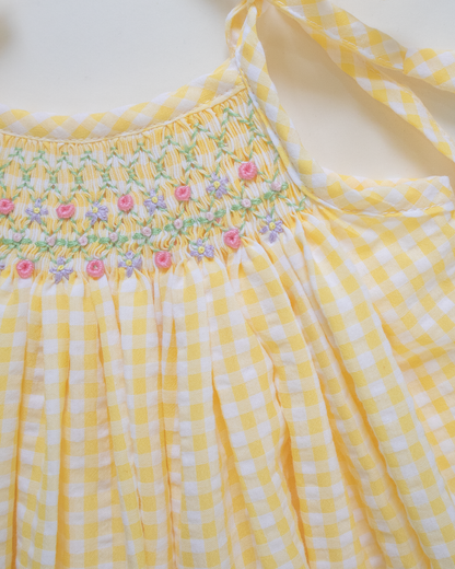 Tie up Smock - Seersucker fabric