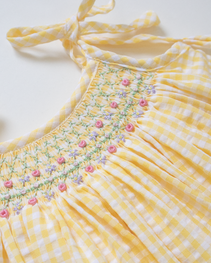 Tie up Smock - Seersucker fabric