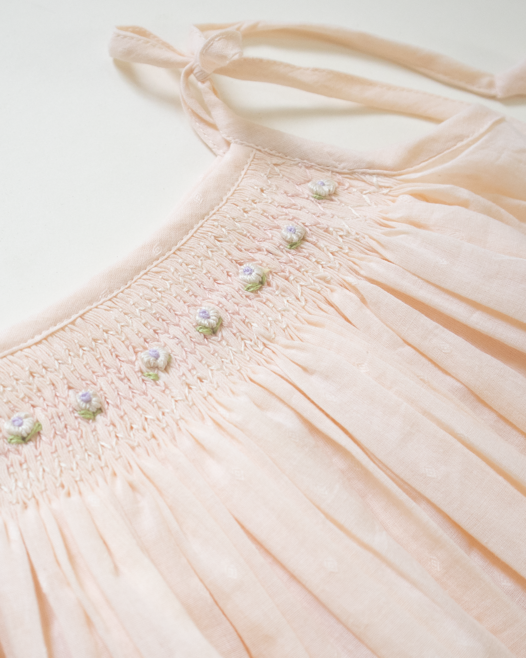 Peach Haze - Tie up Smock - Pure Cotton