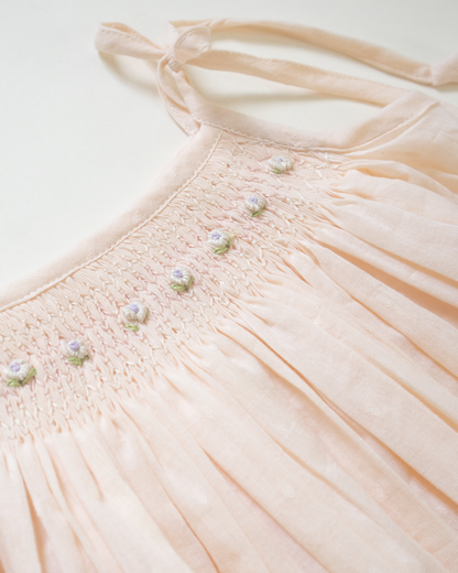 Peach Haze - Tie up Smock - Pure Cotton