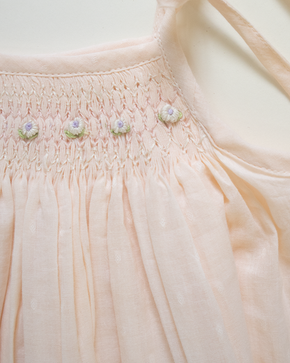 Peach Haze - Tie up Smock - Pure Cotton