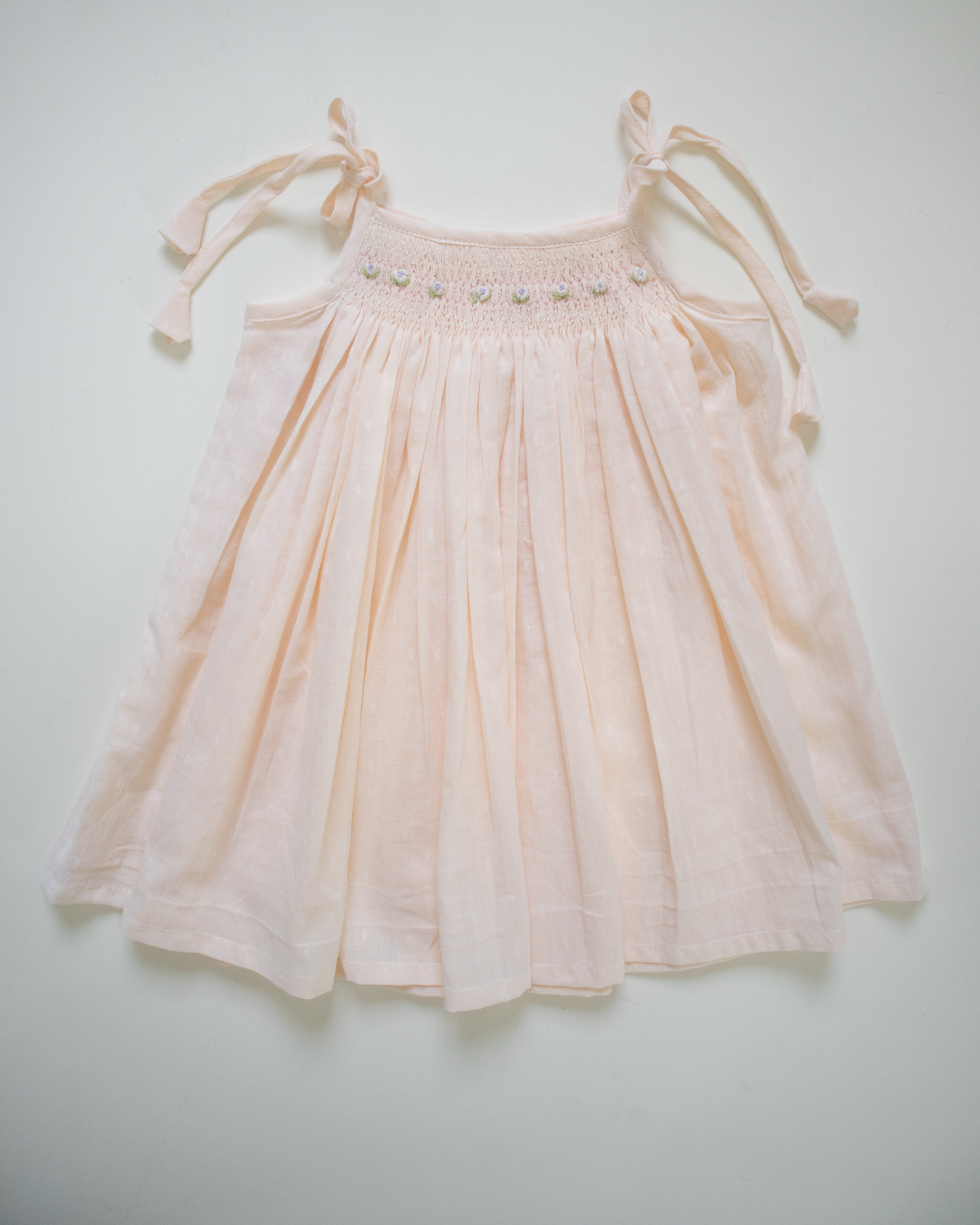 Peach Haze - Tie up Smock - Pure Cotton